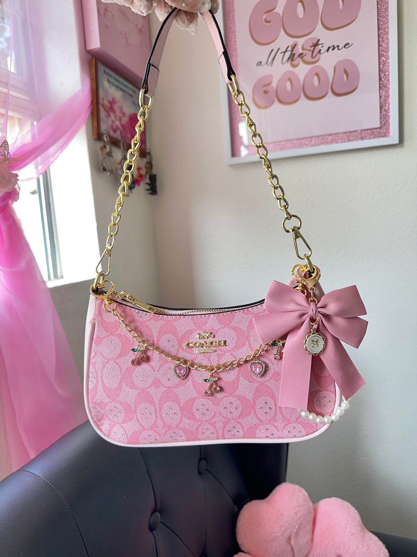 Pink Rhinestones Purse