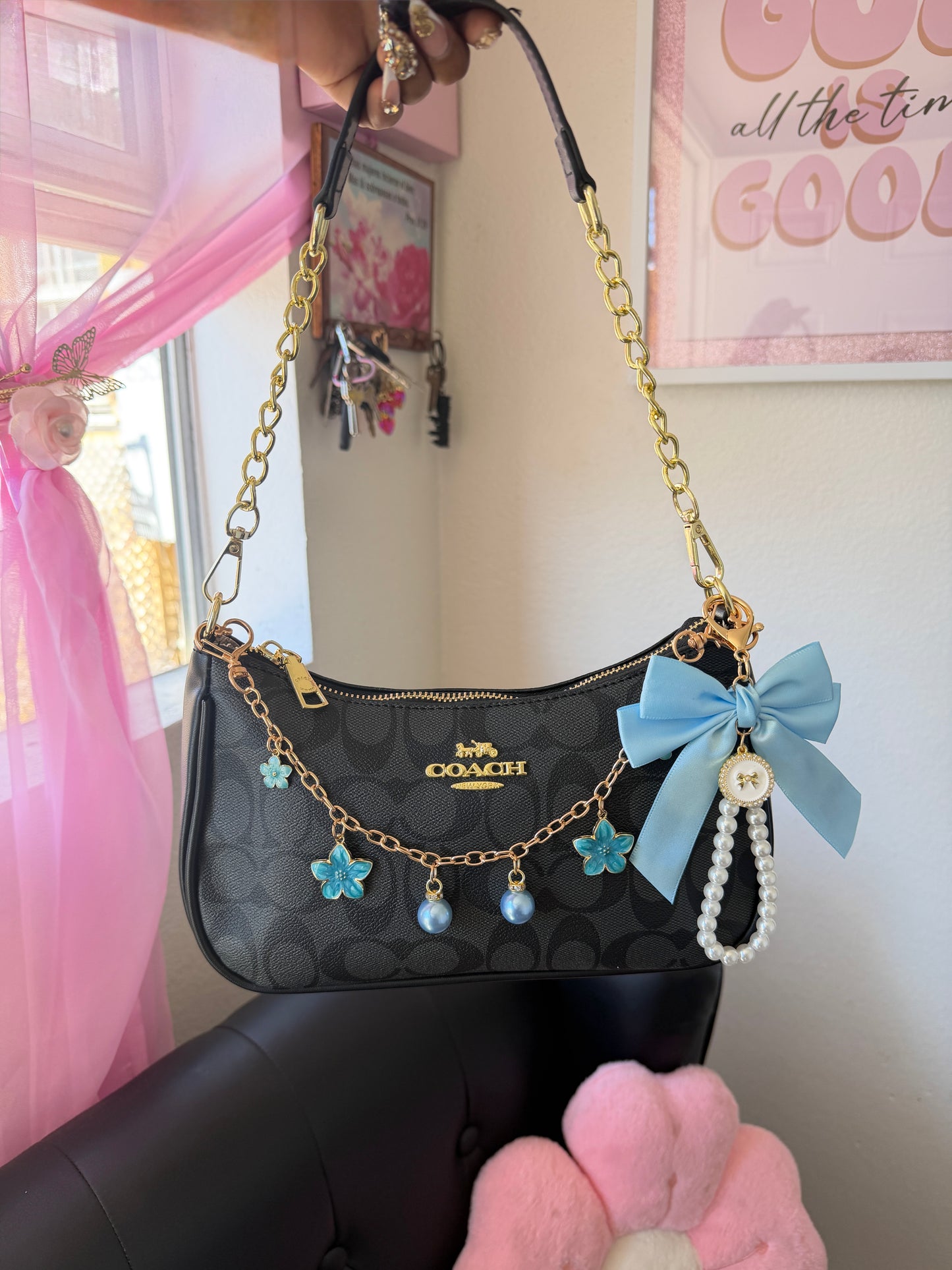Blue Black purse