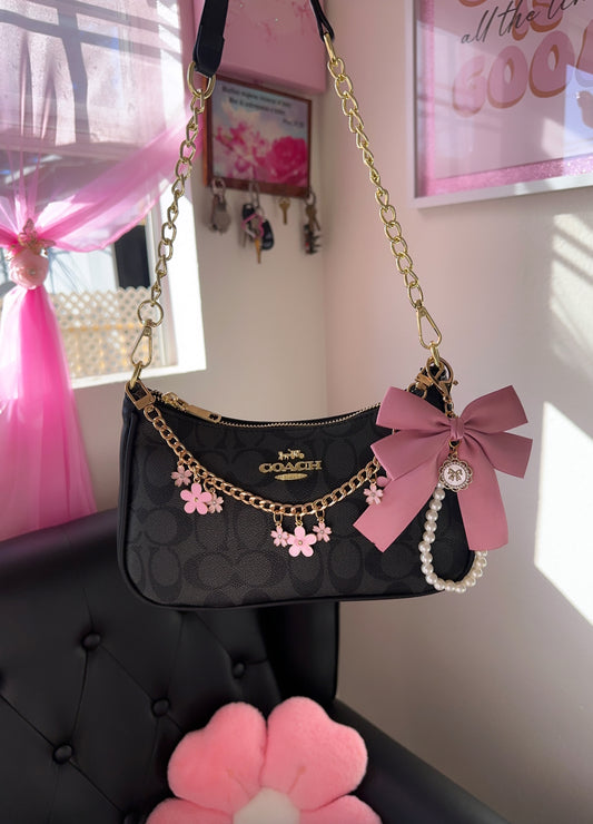 Black pink purse