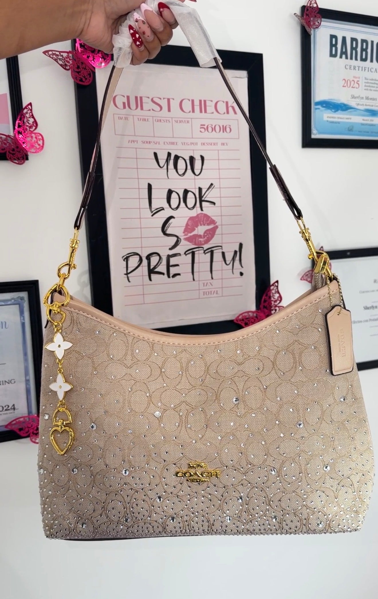 Beige Diamond Purse